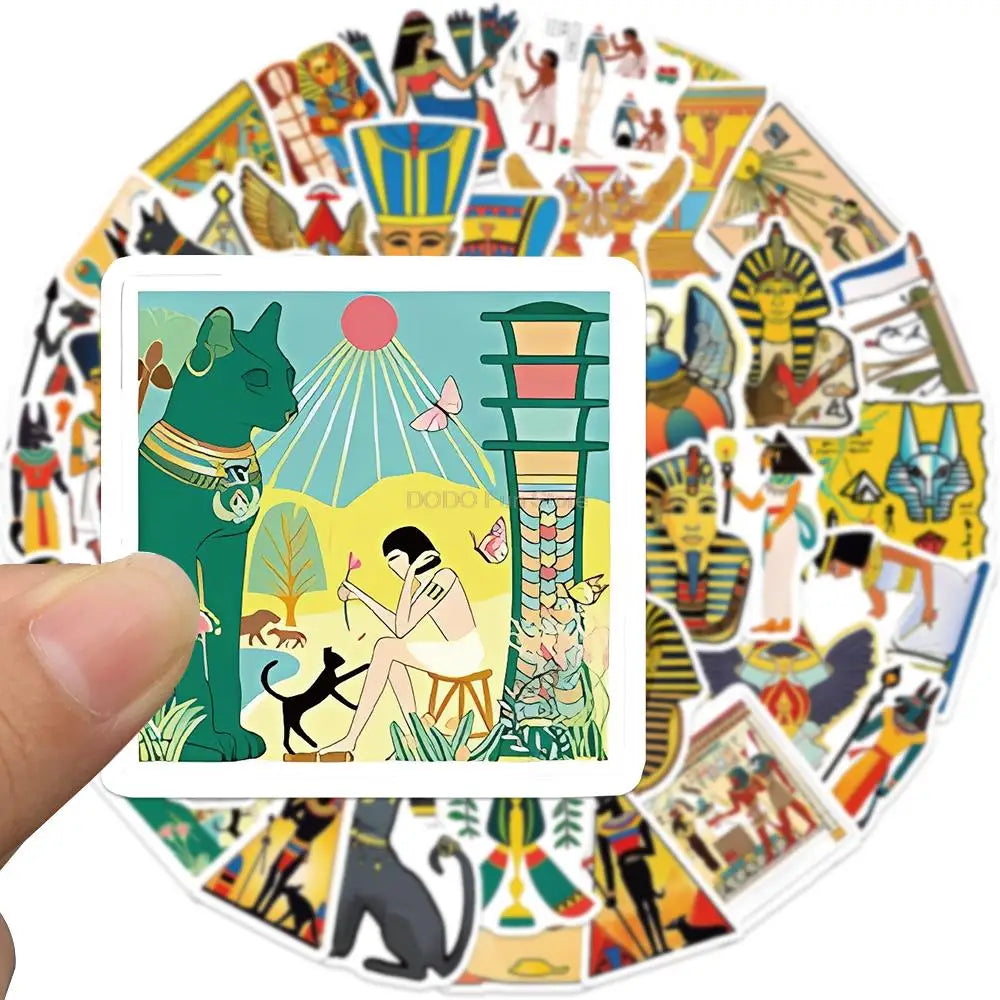 10/25/50PCS Classic Ancient Egypt Sticker Waterproof DIY Retro Art Decoration Luggage Guitar Helmet Skateboard Cup Phone PVC Toy