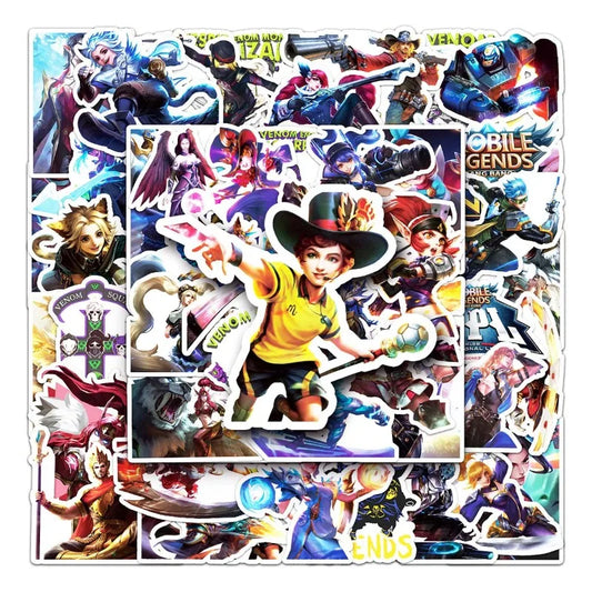50pcs Mobile Legends Game Stickers for Luggage, Water Cup, Phone, Laptop, Car, Scooter