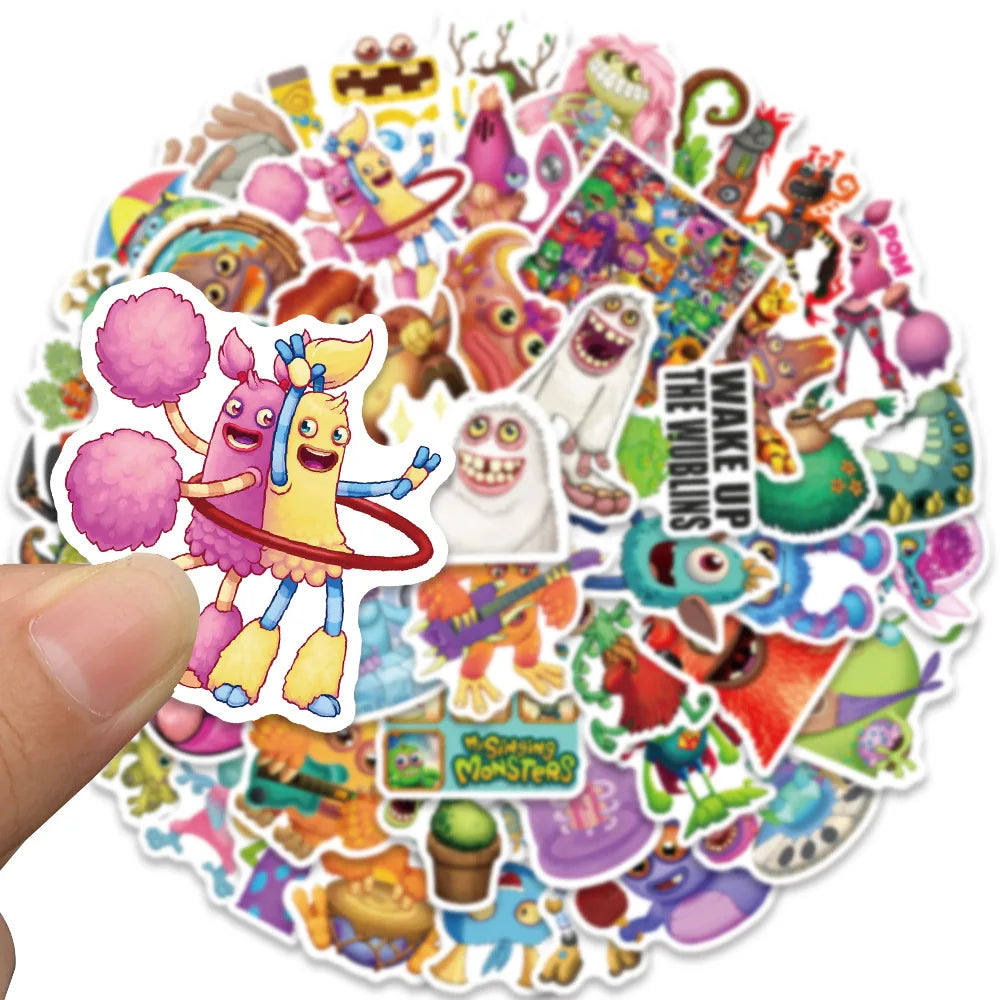 10/30/50PCS Game My Singing Monster Stickers Cartoon Decals Kids Toys Laptop Phone Luggage Skateboard Bike DIY Sticker Graffiti