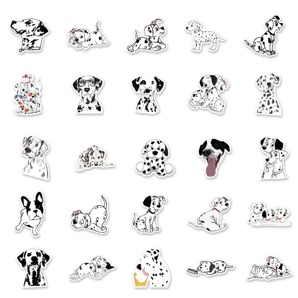 10/30/50PCS Cute Disney 101 Dalmatians Cartoon Stickers Decal Laptop Phone The Hundred and One Dalmatians Sticker for Kids Toy