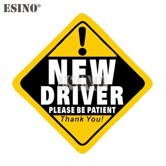 New Driver Warning Vinyl Decal Sticker Waterproof