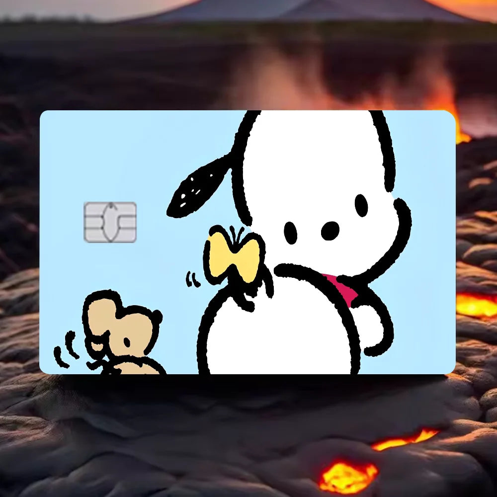 Pochacco Anime Card Sticker Set - 4 Pcs Ultra Thin Skin