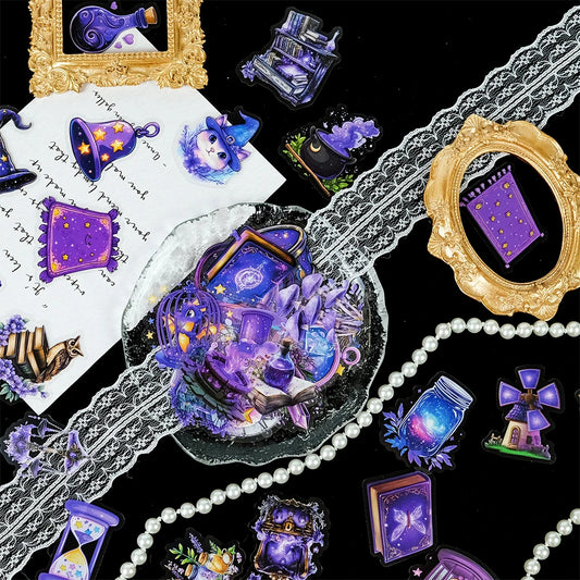 Cute Purple Cartoon Stickers for Laptop, Phone, Fridge - 10/30/50pcs