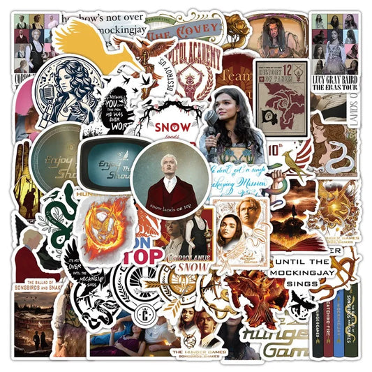 50pcs The Ballad of Songbirds and Snakes Stickers for Luggage, Water Bottles, Phones, Notebooks, Scooters