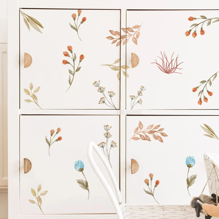 Boho Floral Wall Stickers Nursery Vinyl Decals Kids Room Decor