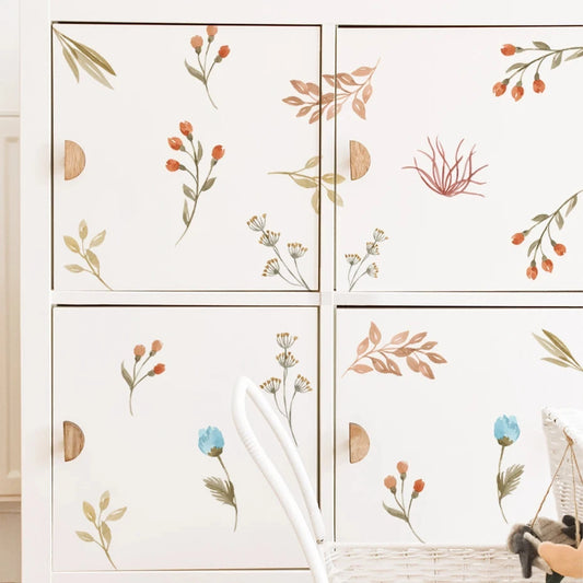 Boho Floral Wall Stickers Nursery Vinyl Decals Kids Room Decor