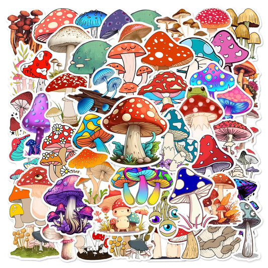 Aesthetic Cartoon Mushroom Stickers for Scrapbooking, Suitcase, Water Bottle, Phone, Laptop - 10/25/50pcs