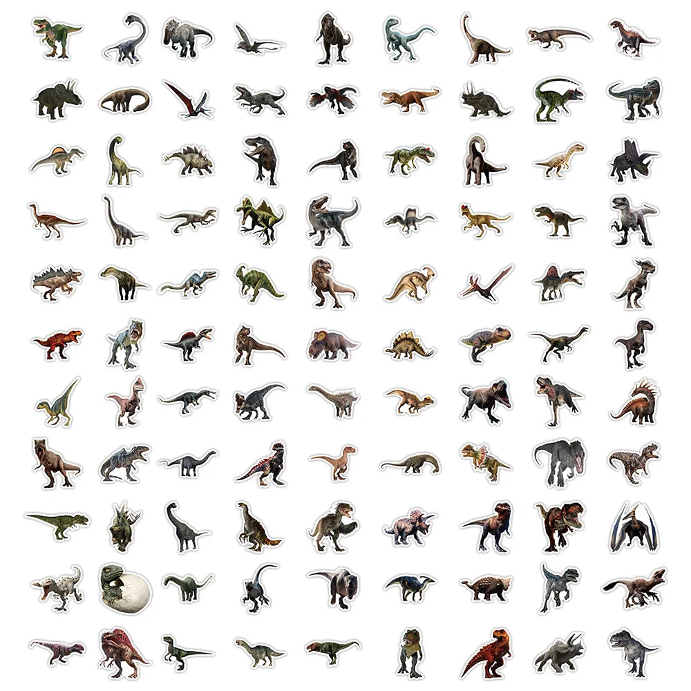 10/30/50/100PCS Jurassic Dinosaur Stickers Realistic Animals Decals DIY Notebook Skateboard Phone Laptop Bike Graffiti Kids Toys