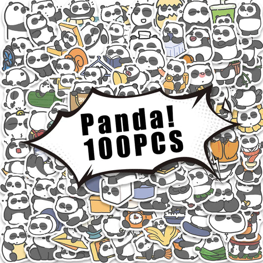 100PCS Plump Panda Cartoon Stickers Waterproof Decals for Bike, Bottle, Suitcase, Laptop, Gifts