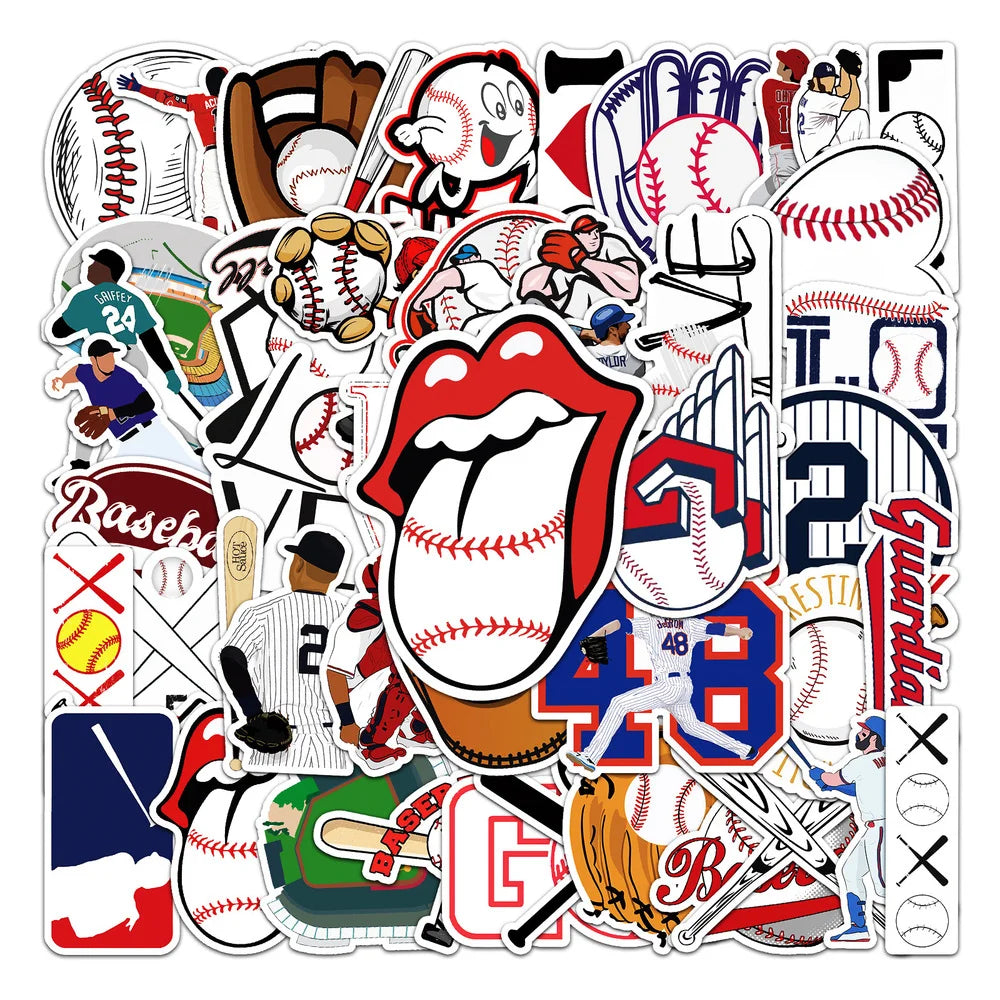 10/50PCS Creative Cartoon Sports Baseball Stickers Notebook Luggage Hand Account Decoration Graffiti Waterproof Stickers