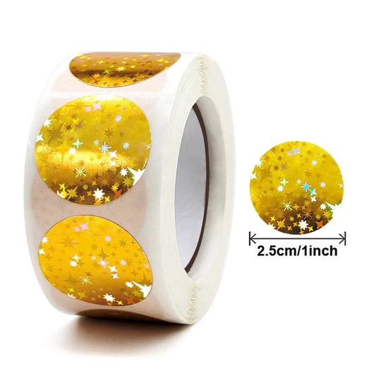 Gold Round Stickers: Birthday Wedding Gift Seals 100-500pcs