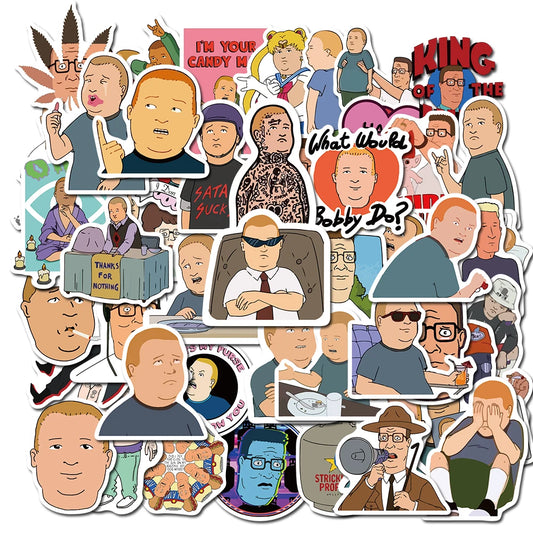 50PCS Anime King Of The Hill Stickers for Kids DIY Phone Skateboard Laptop Decals