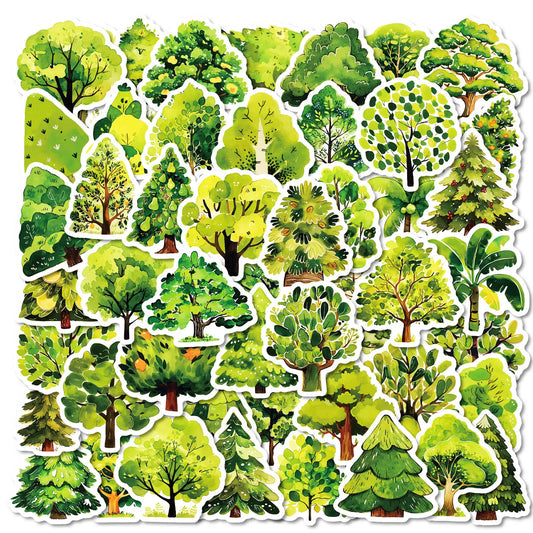 50pcs Cartoon Forest Graffiti Stickers for Helmet, Wall, Desktop Decoration