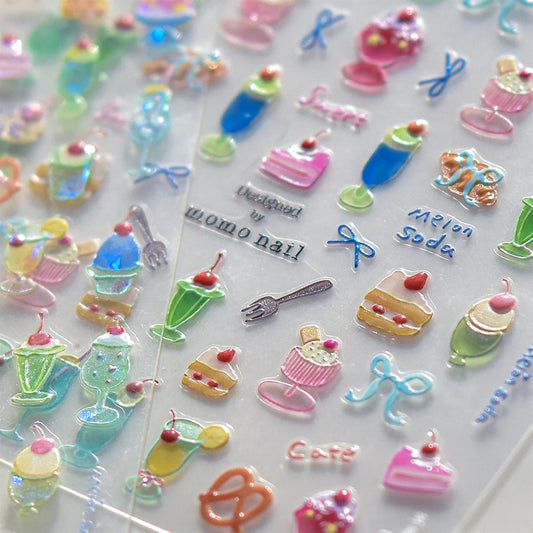 Cartoon Cake Nail Art Stickers Manicure Decals