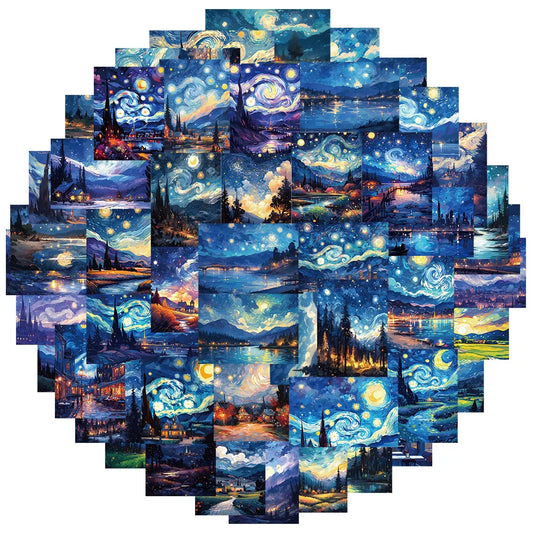 Van Gogh Style Graffiti Stickers: 10/30/50pcs for Snowboard, Laptop, Luggage, Car, Fridge, DIY Vinyl