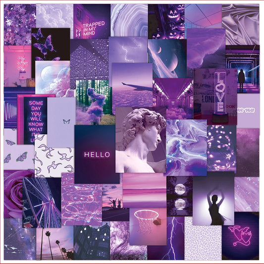 Purple Aesthetic Landscape Stickers 10/30/50pcs for Skateboard Laptop Phone Fridge Bike Kids Toys