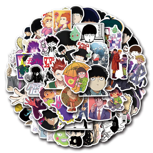 Mob Psycho 100 Anime Stickers Decals - 10/30/50/100pcs Waterproof for Laptop, Fridge, Skateboard, Kids Toys