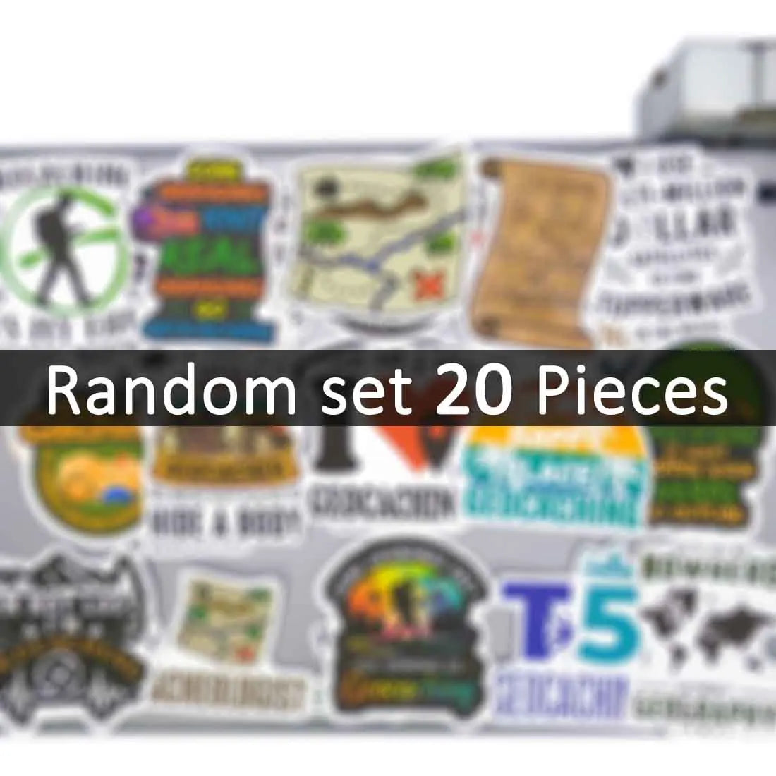 20/30/50Pieces Geocaching Outdoor Adventure Treasure Hunt Decals Stickers for Laptop Luggage Helmet Motorcycle Car Phone Sticker