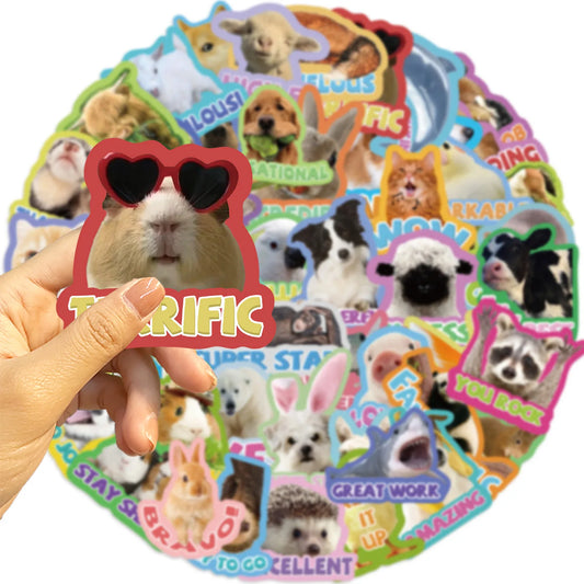 Cute Animal Stickers for Kids - 10/30/50PCS Cartoon Decals for Phone, Laptop, Luggage, Skateboard, DIY Fun