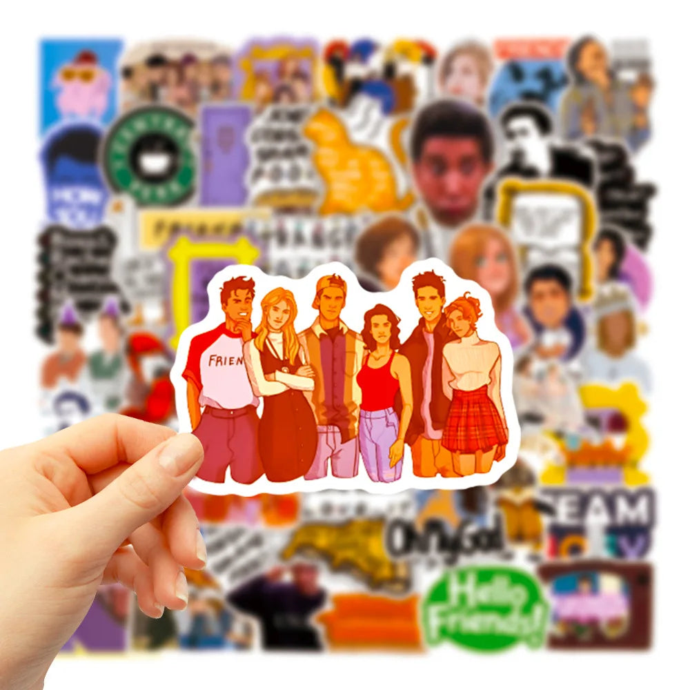 10/30/50PCS Friends TV Show Cartoon Stickers PVC Waterpoof Phone Bike Laptop Luggage Stationery Guitar Funny Stickers DIY Toys