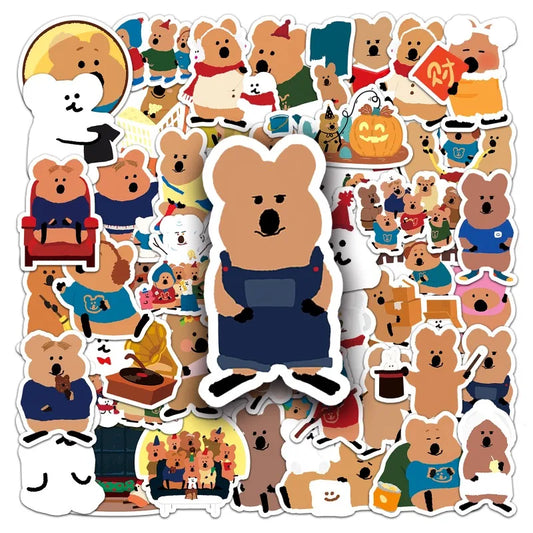 50pcs Quokka Cartoon Stickers for Laptop, Phone, Car, Scooter, Suitcase, Water Bottle, Refrigerator
