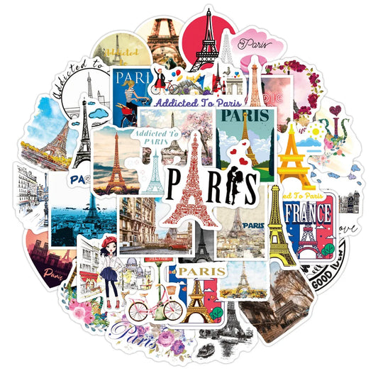 Paris Graffiti Stickers 10/25/50pcs for Scrapbooking, Laptop, Water Bottle, Luggage