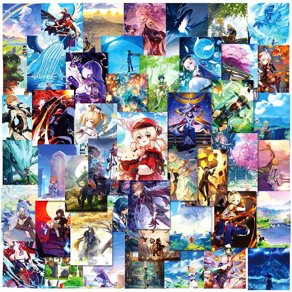 Genshin Impact Anime Stickers Pack - Laptop, Phone, Skateboard, Car Decoration
