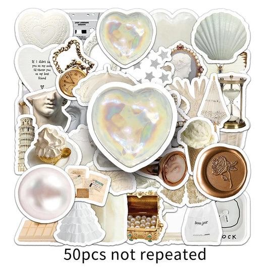 White Healing System Stickers for Phone, Laptop, Luggage, Skateboard - 10/30/50PCS Fun Gift Decals