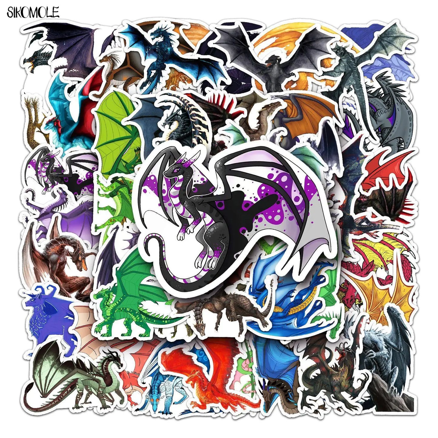Cartoon Dragon Stickers Pterosaur DIY Kids Laptop Fridge Scrapbook Decals