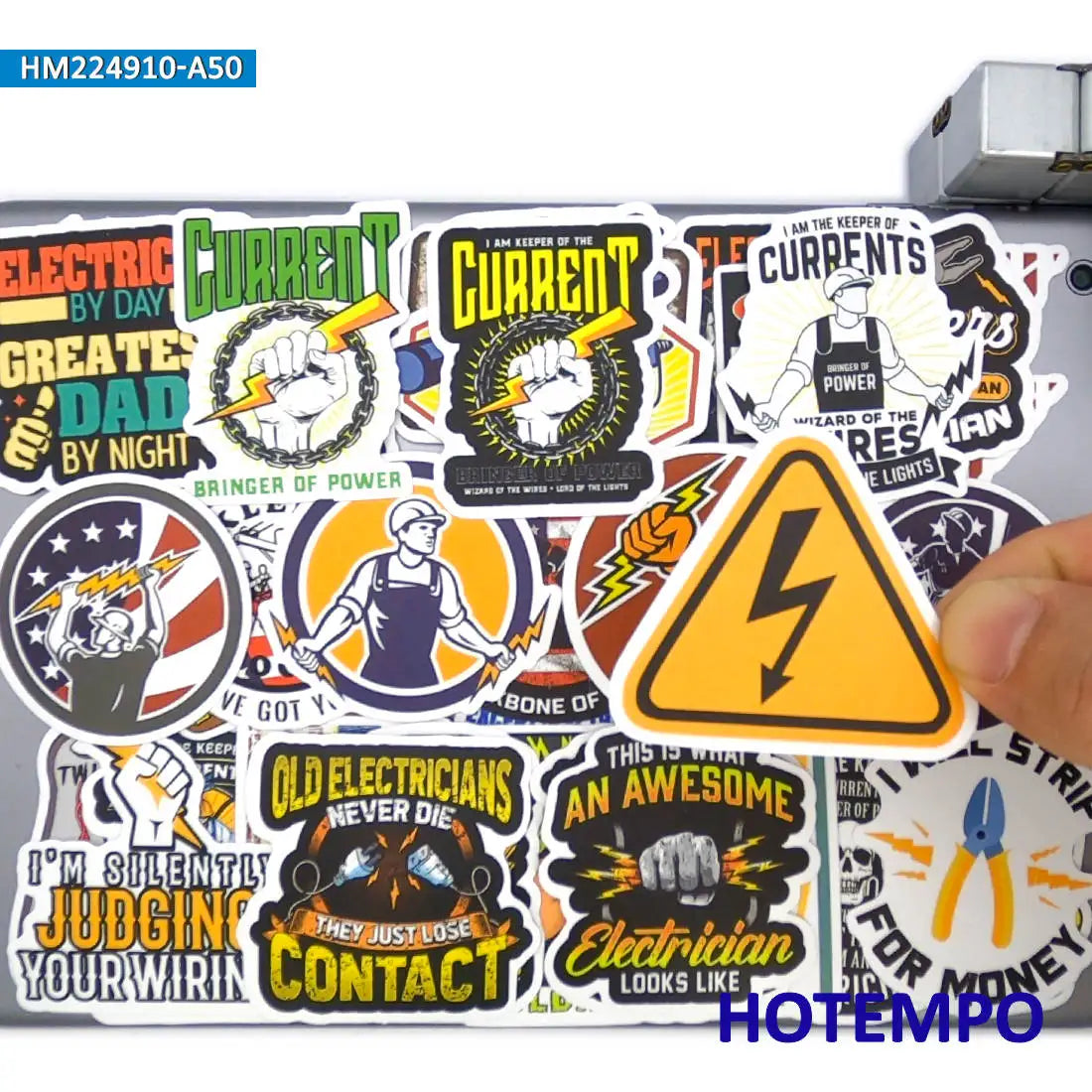 20/30/50Pieces Electric Worker Decals Safety Warning Danger Caution Retro Stickers for Helmets Car Luggage Phone Laptop Sticker