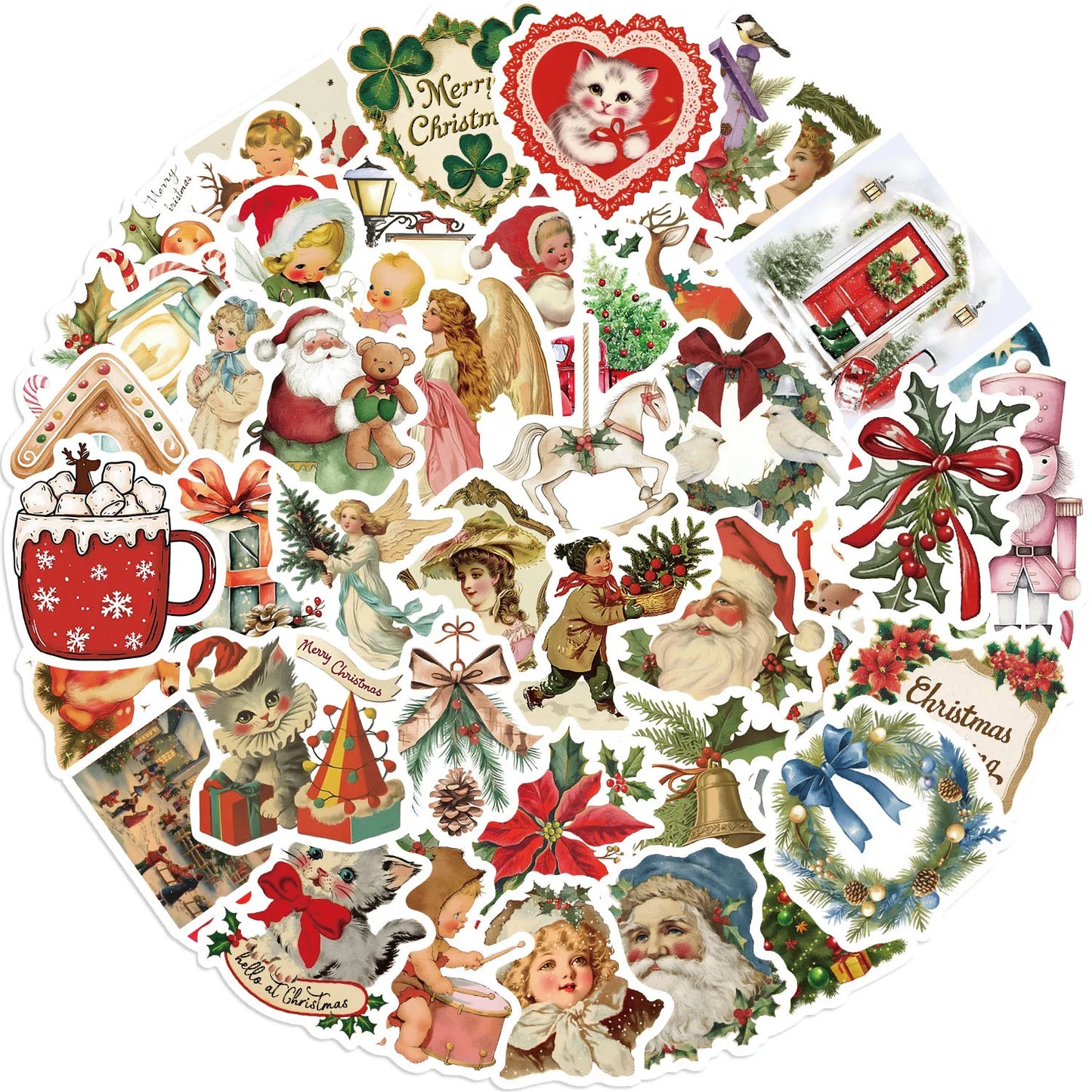 Romantic Christmas Cartoon Stickers for Suitcase, Skateboard, Laptop, Luggage, Phone
