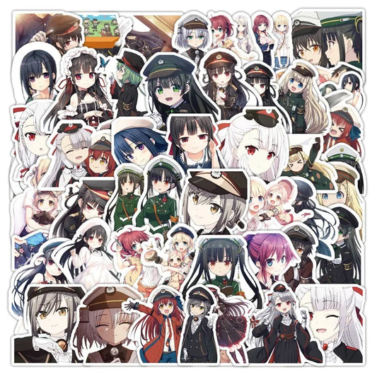 50pcs Rail Romanesque Cartoon Stickers for Luggage, Water Cup, Phone, Laptop, Car, Scooter, Refrigerator