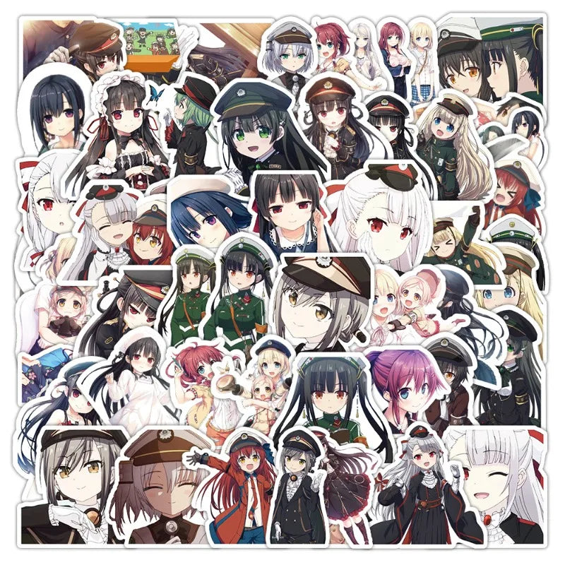 50pcs Rail Romanesque Cartoon Stickers for Luggage, Water Cup, Phone, Laptop, Car, Scooter, Refrigerator