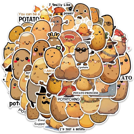 50Pcs Cartoon Animal Stickers Pack - Lion, Elephant, Fox, Cat - Waterproof PVC Decals for Kids Gifts
