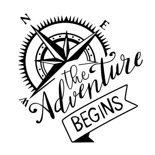 Car Compass Adventure Begins Sticker For Camper Van SUV Motorhome Decoration Caravan RV Decor Decal Auto Tuning Accessories