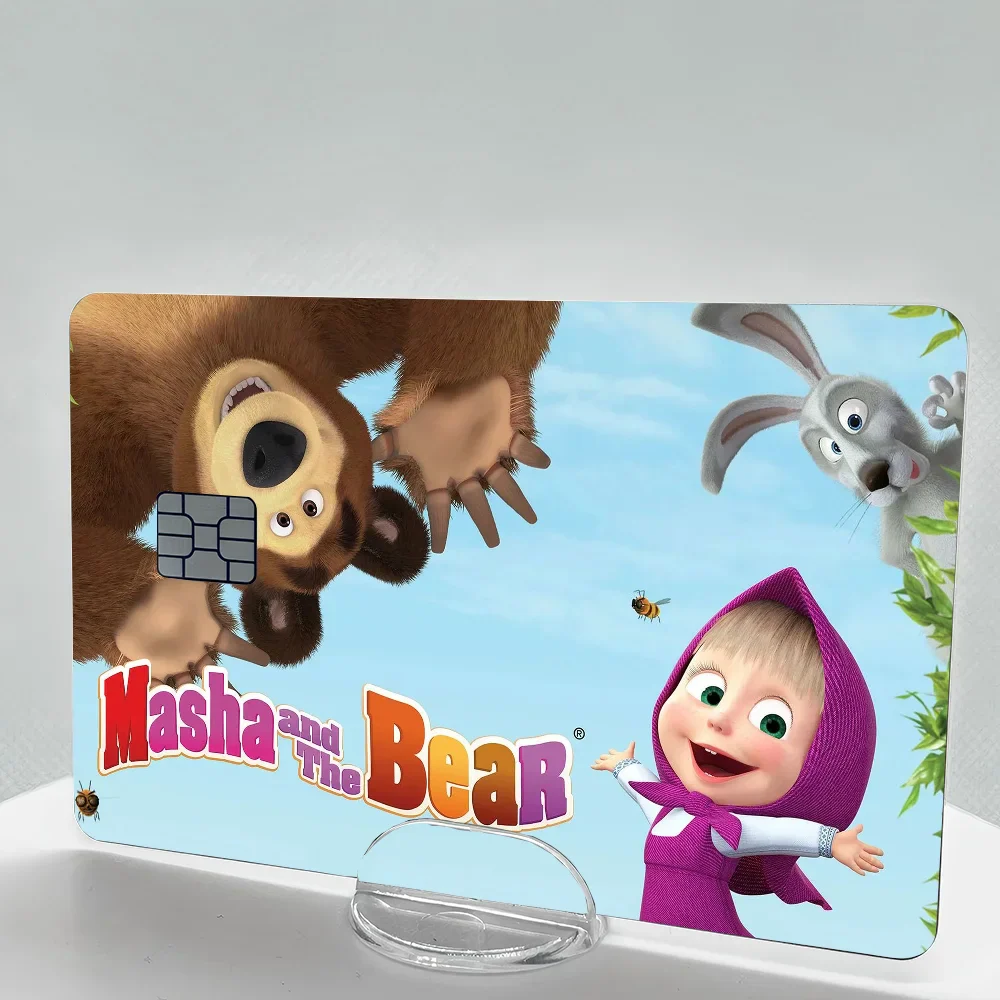 Masha & Bears Card Sticker Set - 4 Pcs Cover for Debit/Credit
