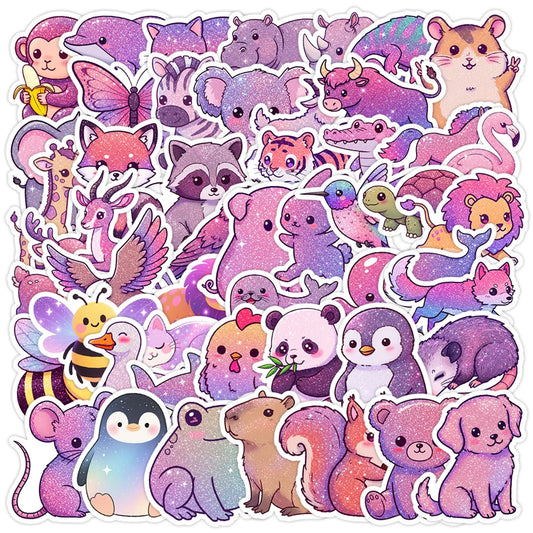 50Pcs Cute Animal Stickers Waterproof Decals