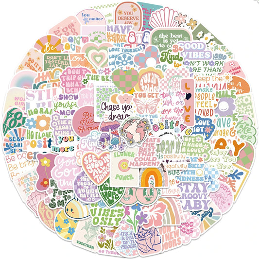 Cute Pink Cartoon Stickers for Bike, Luggage, Guitar, Laptop - 10/30/50/100PCS