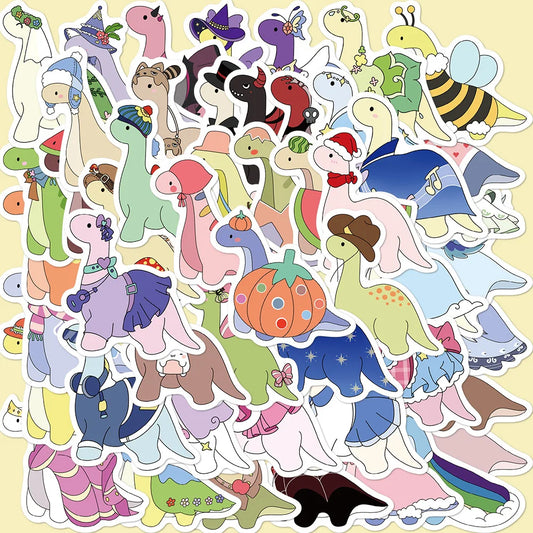 50Pcs Cute Dinosaur Graffiti Stickers for Helmet, Wall, DIY Decoration