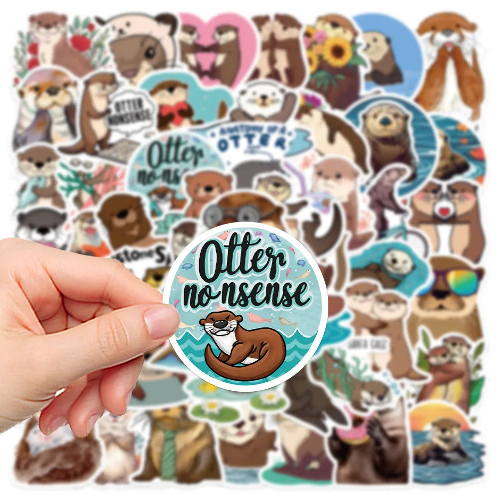 10/30/50PCS Kawaii Animal Stickers Cute Otter Decoration DIY Decals Scrapbook Luggage Laptop Guitar Car Bike Sticker Kids Toys