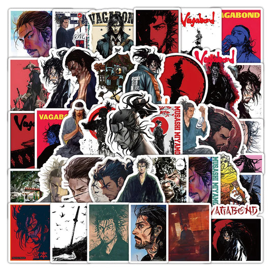 Vagabond Anime Stickers: Cool Warrior Decals for Laptop, Phone, Guitar, Car, Bike, Skateboard (10/30/50PCS)