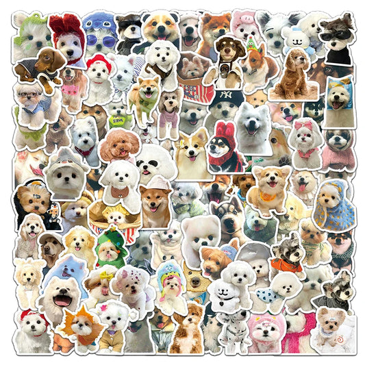 Cartoon Dog Puppy Stickers Pack - Cute, Funny, Kawaii Decals for Laptop, Phone, Car, Kids