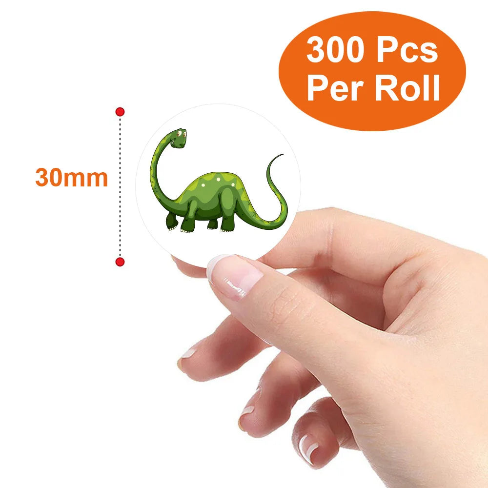 100-300pcs Dinosaur Animals Cartoon Stickers for kids school teacher Classroom Use Kids Toy Sticker Reward Encouragement Sticker