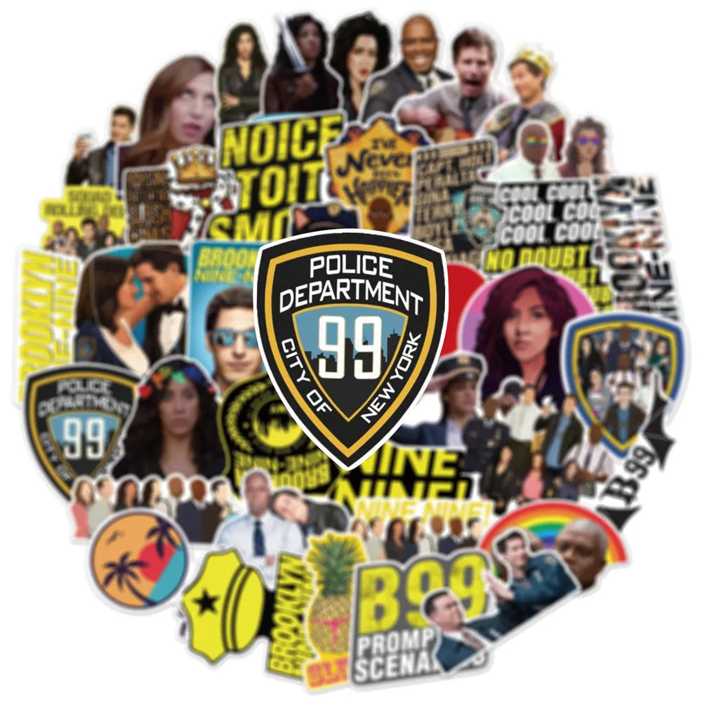 50PCS TV Series Brooklyn Nine-Nine Stickers for DIY Stationery Decal Pegatina Motorcycle Skateboard Laptop Guitar Sticker