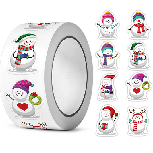 Christmas Snowman Stickers 100-500pcs DIY Party Labels