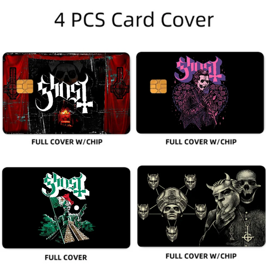 Ghost Band Card Cover Stickers - 4 Pack
