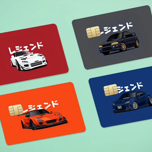 JDM Drift Car Anime Bear Card Sticker Case