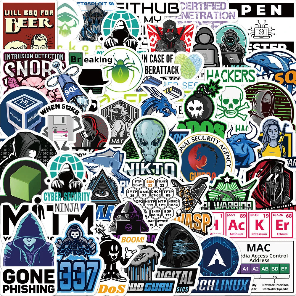 Cool Java Hacker Programming Stickers Decal Pack - Laptop, Motorcycle, Luggage, Skateboard, Car, Waterproof