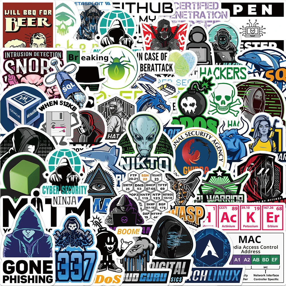 Cool Java Hacker Programming Stickers Decal Pack - Laptop, Motorcycle, Luggage, Skateboard, Car, Waterproof