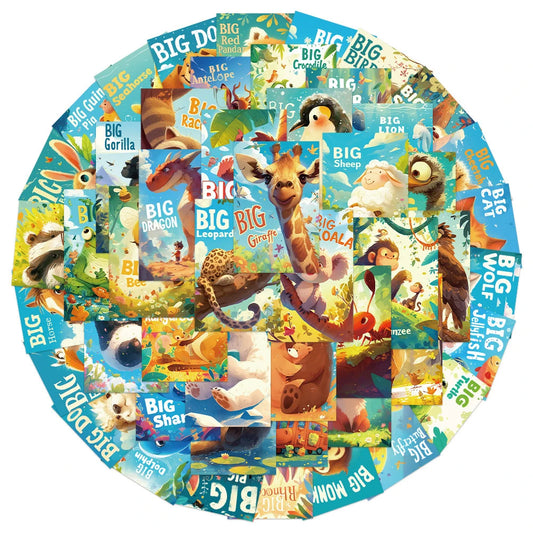 Cartoon Animal Stickers for Laptop Phone Notebook Suitcase Kids Toys